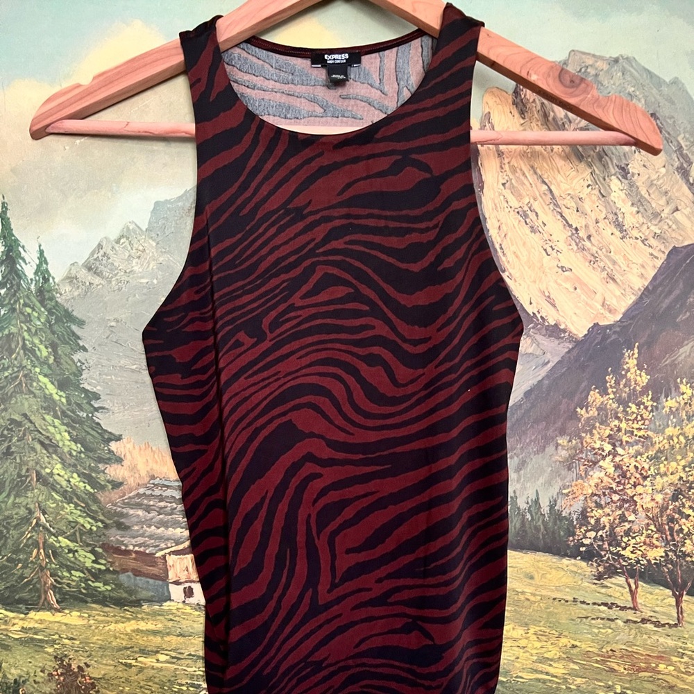 NWOT express high neck zebra bodysuit